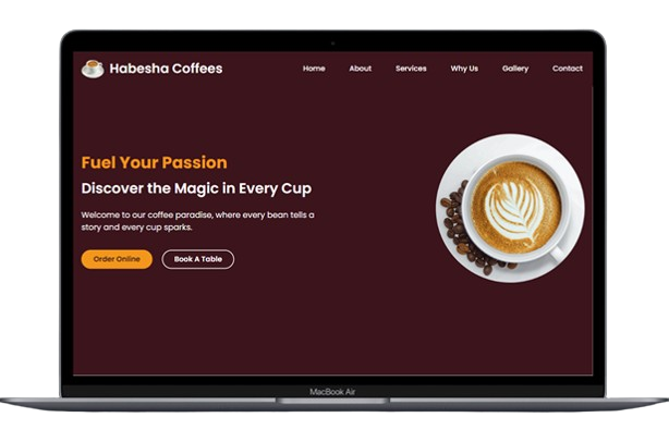 Habesha coffees website for portfolio